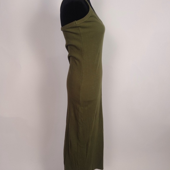 Simple Ribbed Forever 21 Olive Dress Size XL - Picture 3 of 5